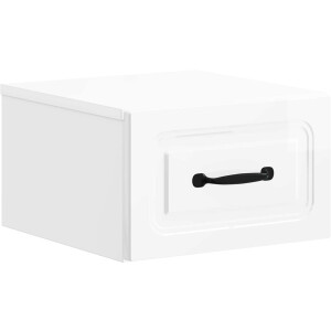 vidaXL - Muurbevestigde - Nachttafel - Hoogglans - Wit - 34,5 - x - 33 - x - 20 - cm