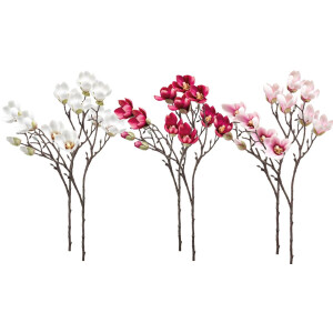 Emerald - Kunstbloem Magnolia mini 65cm - Set van 6 - Kunstplant voor binnen