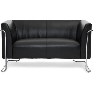 Loungebank CURACAO Kunstleder 2-zitter Zwart hjh OFFICE