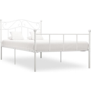 vidaXL - Bedframe - metaal - wit - 100x200 - cm