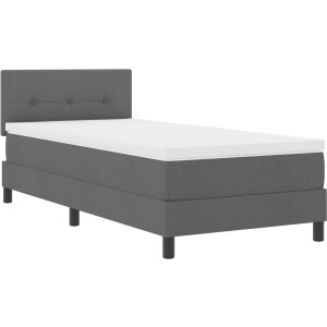 vidaXL - Boxspring - bed - met - matras - Donkergrijs - 90 - x - 200 - cm - Stof