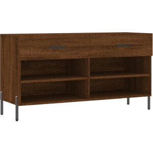 vidaXL Schoenenbank - Sonoma Eikenkleur - 102x35x55 cm Schoenenbank - Houten Bank - Schoenen Kast - Bergruimte - Scandinavisch Design