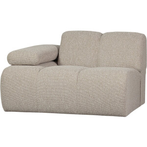 WOOOD Mojo 1-Zits Bank Met Arm Links - Bouclé - Beige - 74x120x97