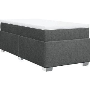 vidaXL - Boxspring - met - matras - stof - donkergrijs - 90x190 - cm