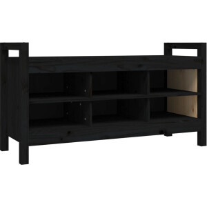 vidaXL - Halbankje - 110x40x60 - cm - massief - grenenhout - zwart