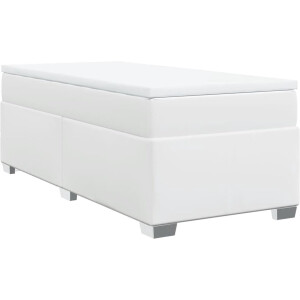 vidaXL - Boxspring - met - matras - kunstleer - wit - 100x200 - cm