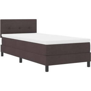 vidaXL - Boxspring - bed - met - kussen - Donkerbruin - 100 - x - 200 - cm - Stof