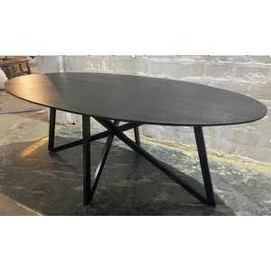 Livingfurn - Zwart Eetkamertafel Oslo - Web - Acasia Hout - 200 cm
