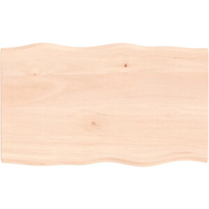 vidaXL - Tafelblad - natuurlijke - rand - 100x60x2 - cm - massief - eikenhout