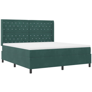 vidaXL - Boxspring - bed - met - matras - Donkergroen - 180 - x - 200 - cm - Fluweel