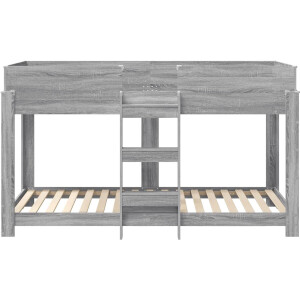 vidaXL - Stapeld - bed - voor - kids - Grijs - Sonoma - 90 - x - 190 - cm - Bewerkt - hout