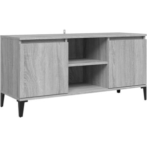 vidaXL - Tv-meubel - met - metalen - poten - 103,5x35x50 - cm - grijs - sonoma - eiken