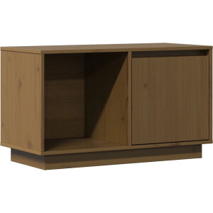 vidaXL Tv-meubel - 74x35x44 cm - Massief Grenenhout Tv Kast - Houten Tv Kast - Grenoble Hout - Salon Meubilair - Living Room Furniture