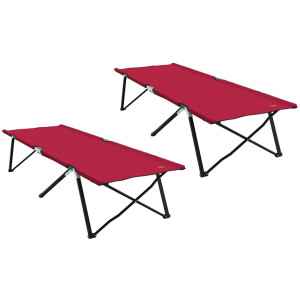 vidaXL - Opvouwbaar - Campingbed - 2 - pcs - Rood - 206 - x - 76 - x - 74 - cm