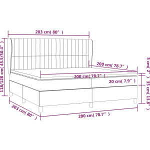 vidaXL - Boxspring - met - matras - stof - blauw - 200x200 - cm