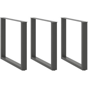 vidaXL - Eettafelpoten - 3 - st - U-vormig - 90x(72-73) - cm - staal - antraciet