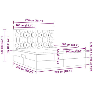 vidaXL - Opbergbed - met - hoofdeinde - Blauw - 200 - x - 200 - cm - Kunstleer