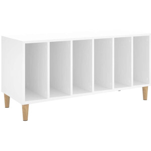 vidaXL - Platenkast - 100x38x48 - cm - bewerkt - hout - wit