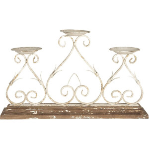 Clayre & Eef Kandelaar 71x14x42 cm Bruin Ijzer Rechthoek Kaarsenstandaard