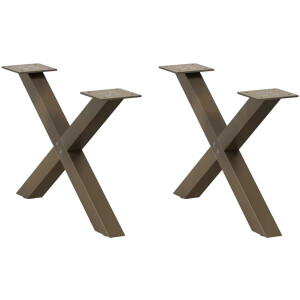 vidaXL - Salontafelpoten - 2 - st - X-vormig - 50x(30-31) - cm - staal - naturel