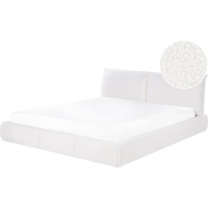 VINAY - Tweepersoonsbed - Wit - 180 x 200 cm - Bouclé