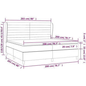 vidaXL - Boxspring - met - matras - stof - taupe - 200x200 - cm