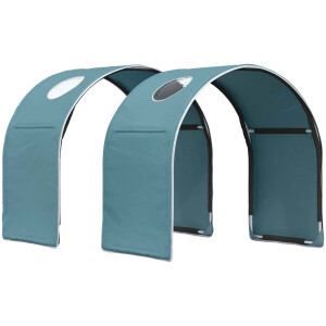 vidaXL - Bed - tunnel - 2 - pcs - Lichtblauw - 211 - x - 52,5 - x - 2 - cm - Polyester