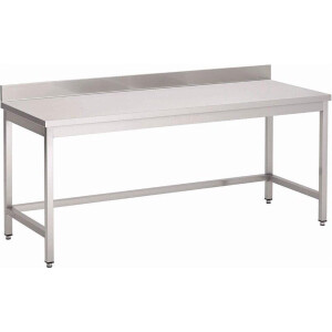 Gastro M - RVS Werktafel - Zonder Onderblad - Achteropstand - 180x70x85cm GN120 - Horeca & Professioneel
