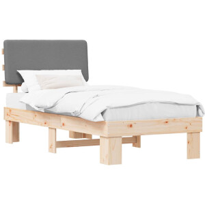vidaXL - Bedframe - met - Gevoerde - Hoofdbord - Lichtgrijs - 100 - x - 200 - cm