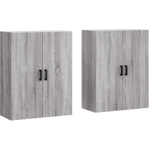 vidaXL - Hangkasten - 2 - st - 69,5x34x90 - cm - grijs - sonoma - eikenkleurig