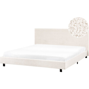 BELIANI ALBI - Tweepersoonsbed - Off-white - 180 x 200 cm - Bouclé