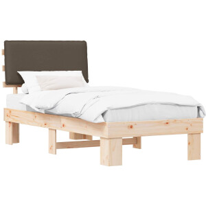 vidaXL - Bedframe - met - Gevoerde - Hoofdbord - Taupe - 100 - x - 200 - cm