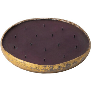 J-Line geurkaars M-Chic - Oud & Amber - glas - goud/zwart - XL - 35U