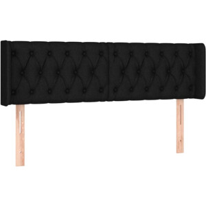 vidaXL - Hoofdbord - met - randen - 163x16x78/88 - cm - stof - zwart