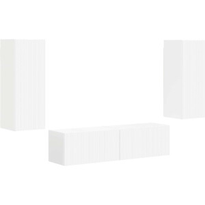 vidaXL - Tv-meubelset - 2 - st - Wit - Bewerkt - hout