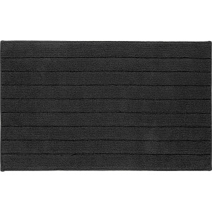 Casilin Badmat Antislip 60x100cm Luca - Waterabsorberende Badkamermat - Wasbaar en Sneldrogend - Voor Douche en Bad - 100% Katoen - Zwart