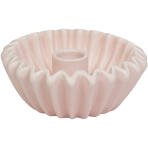 Housevitamin Plissé Kandelaar – Licht Roze – 12×12×4,5 cm – Keramiek – Waaier Kaarshouder – Koffiefilter Design