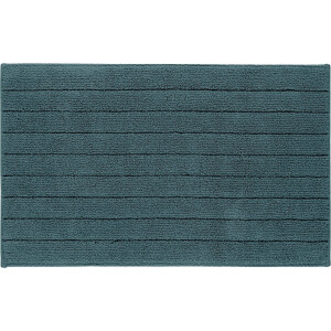 Casilin Badmat Antislip 50x80cm Luca - Waterabsorberende Badkamermat - Wasbaar en Sneldrogend - Voor Douche en Bad - 100% Katoen - Rechthoek - Blauw