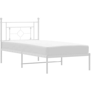 vidaXL - Bedframe - met - hoofdbord - metaal - wit - 100x200 - cm