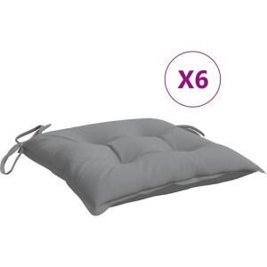 vidaXL - Stoelkussens - 6 - st - 50x50x7 - cm - oxford - stof - grijs