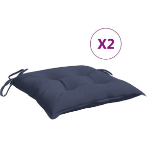 vidaXL - Stoelkussens - 2 - st - 50x50x7 - cm - oxford - stof - marineblauw
