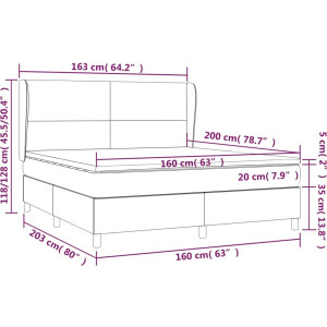 vidaXL - Boxspring - met - matras - stof - taupe - 160x200 - cm