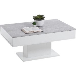 Salontafel Avola 100 cm breed in grijs beton met wit