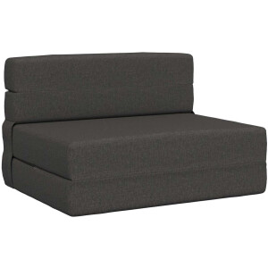 vidaXL - Vouwbare - Sofa - Bed - Donkergrijs - 100 - x - 80 - x - 60 - cm - Stof