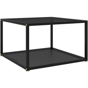 vidaXL - Salontafel - 60x60x35 - cm - gehard - glas - zwart