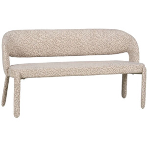 Bronx71® Eetkamerbank Leo taupe leopard 160 cm - eettafelbank - eetbank