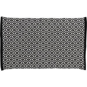 Differnz Wales Badmat 100% katoen zwart wit 50 x 80 cm