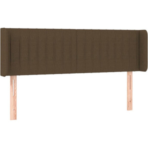 vidaXL - Hoofdbord - met - randen - 147x16x78/88 - cm - stof - donkerbruin