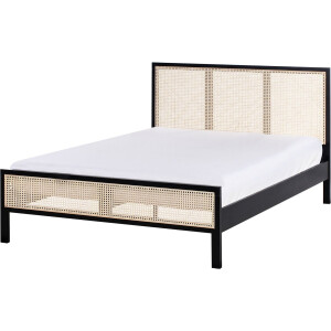 BELIANI SALERNAS - Tweepersoonsbed - Zwart - 140 x 200 cm - Dennenhout