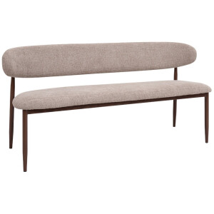Giga Meubel Eetkamerbank Alexia - Stof - Taupe/Walnoot - 160x55x77cm